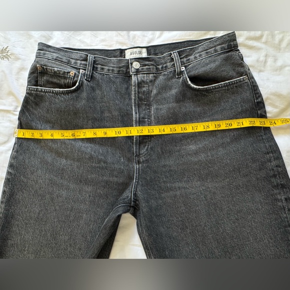 Agolde Wide Leg Baggy Jeans Black Denim Women’s 32х30 12 Opening - Picture 14 of 15